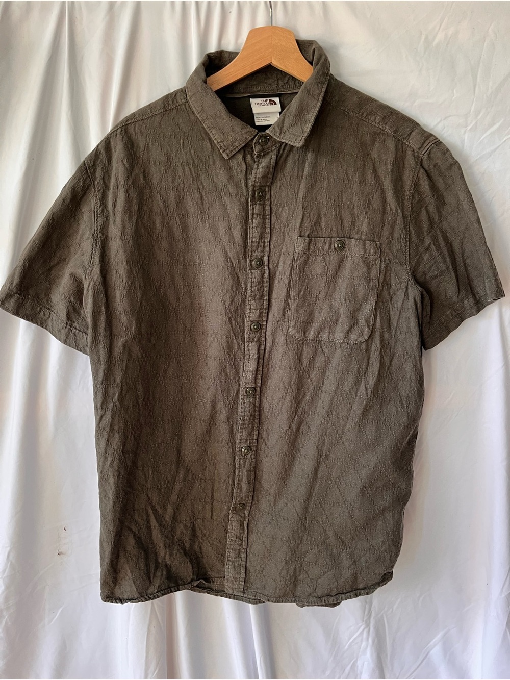 The North Face Loghill Jacquard Hemp/Cotton Shirt in Olive